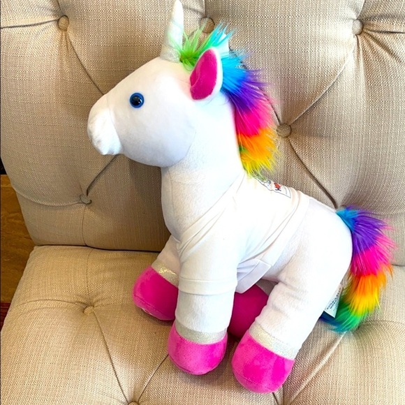 Build a Bear Rainbow Unicorn 14” Plush Toy - Picture 1 of 5